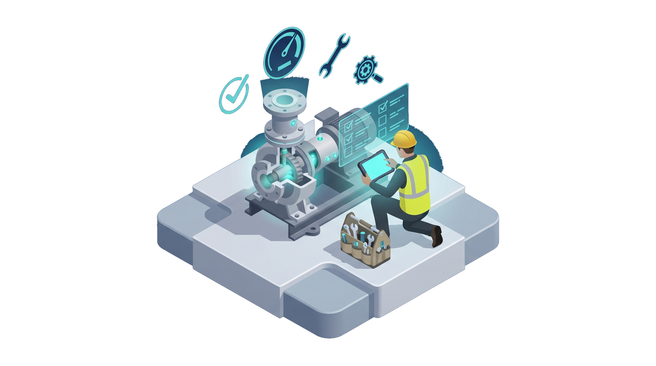 Illustration of inspection and maintenance work connected to asset records